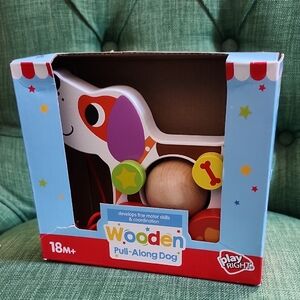 Wooden Pull-Along Dog Toy - Colorful